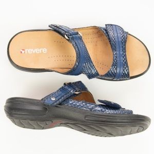 Revere Rio Navy Snake Sandals Blue Size 38